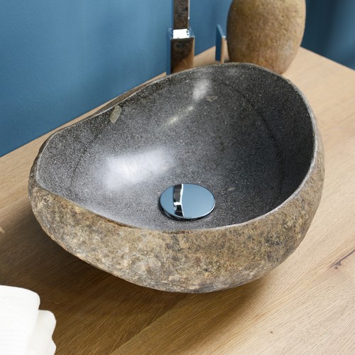 Waschbecken mit naturkante - naturkante, 30